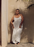 Princess Polly Scoop Neck  Milden Linen Blend Maxi Dress White Curve