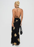 back view of model wearing Princess Polly Yasminn Maxi Dress Multi Petite Plunger 