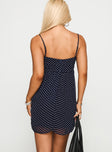 Ortega Mini Dress Navy Polka