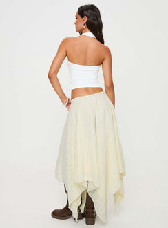 back view of model wearing Princess Polly Gratitude Midi Skirt Cream Midi Skirts 