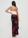 Maxi skirt Floral print, mesh material, elasticated waistband, ruched sides, split in hem Good stretch, fully lined  Princess Polly Lower Impact 