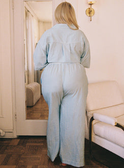 Striped sleep pants High rise, elasticated waistband, twin hip pockets, straight leg