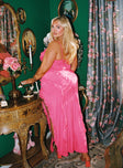 Princess Polly Square Neck  Valerian Frill Maxi Dress Pink Curve