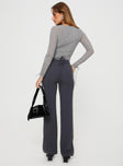 back view of model wearing Princess Polly Gerwig Pants Slate High Waisted Pants 