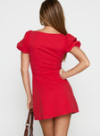 Back To Paris Ruched Mini Dress Red