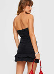 product Princess Polly Asymmetric Neckline  Clancey Strapless Mini Dress Black