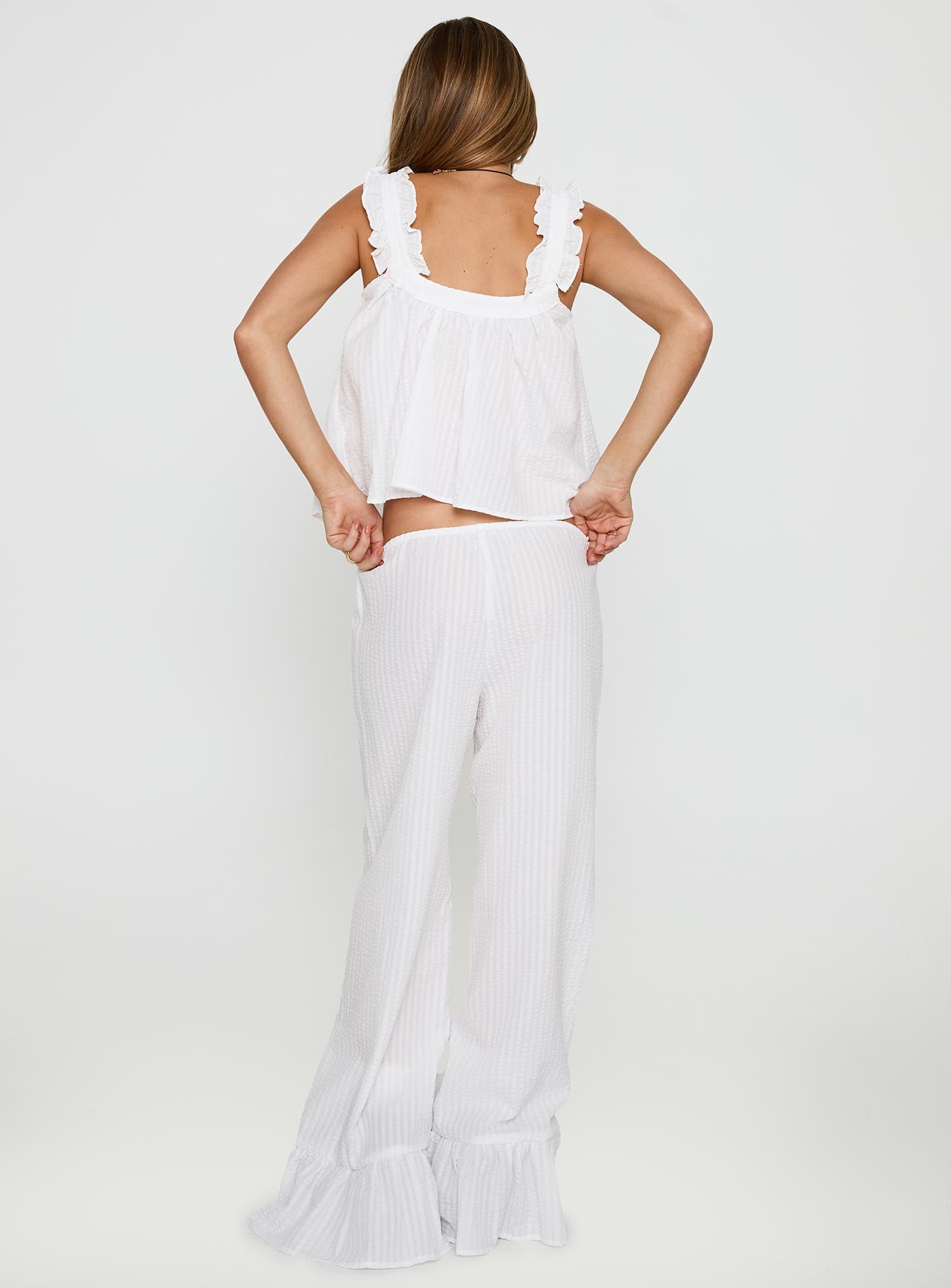 Santabelle Frill Pants White