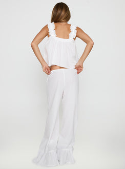 Santabelle Frill Pants White