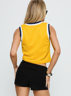 UC San Diego Cropped Basketball Jersey Tank Yellow