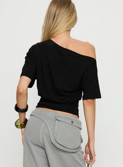 Ashlinn Off Shoulder Drapey Top Black