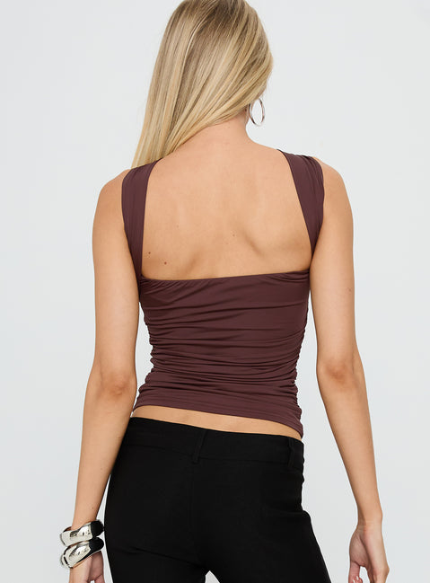 Illustrious Ring Detail Top Chocolate