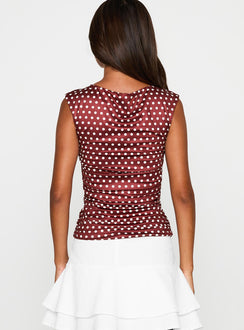 back view of model wearing Princess Polly Perfect Harmony Ruched Top Multi Sleeveless V-Neck 