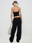 back view of model wearing Princess Polly Doors Open Pant Black Low Rise Pants 