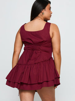 Shantelle Romper Burgundy Curve