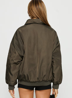 Say Less Bomber Jacket Khaki