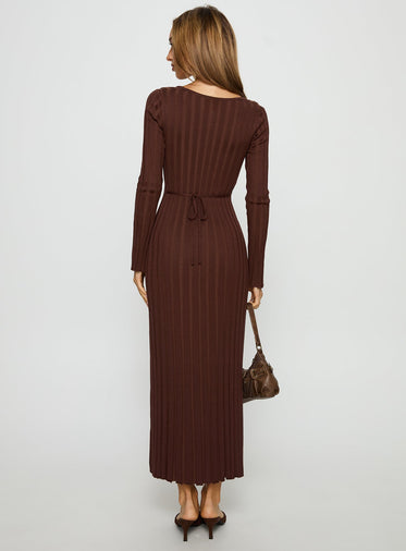 knee length dresses for ladies Perdita Long Sleeve Lace Maxi Dress Cream
