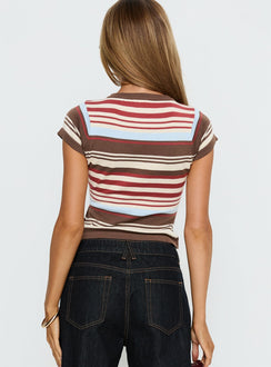 Norelai Short Sleeve Knit Top Multi Stripe