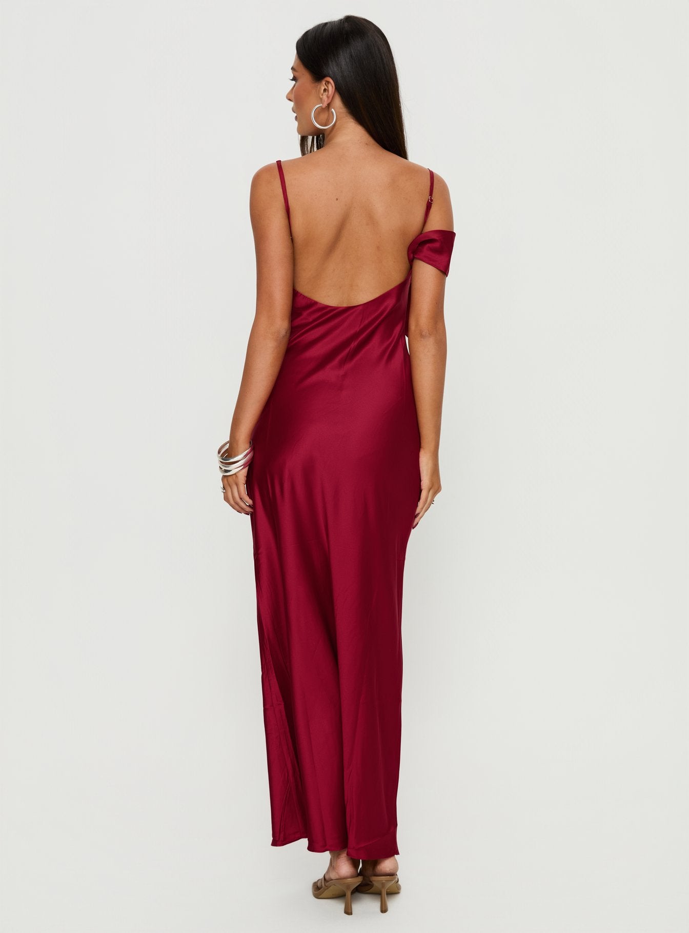 Silah Cowl Neck Maxi Dress Red