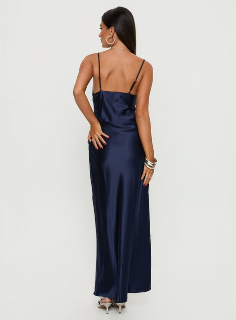 Madelene Lace V Neck Maxi Dress Navy