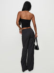 back view of model wearing Princess Polly Nights Like This Cut Out Buckle Detail Pants Charcoal 