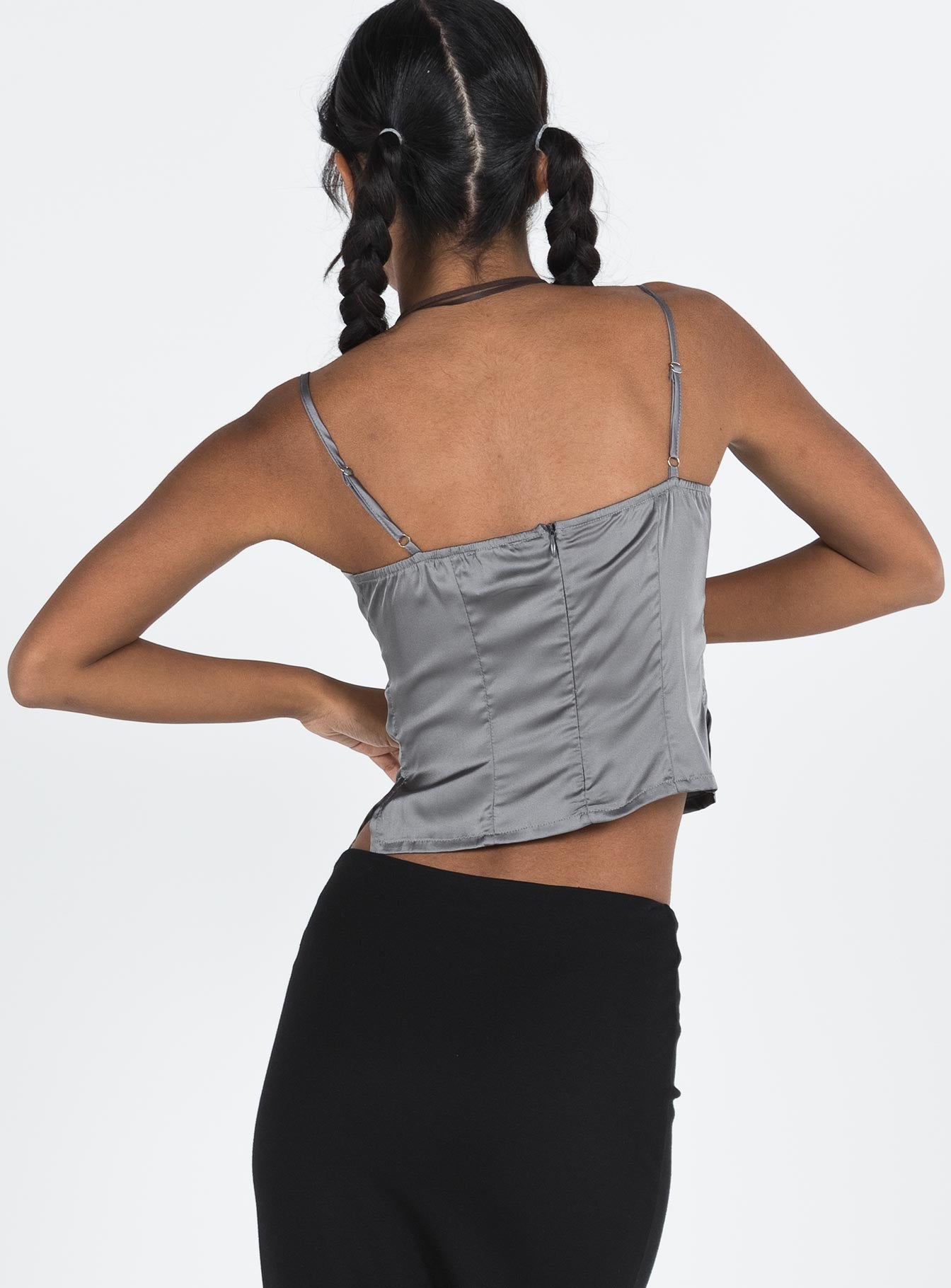 product Princess Polly Sleeveless Square Neck  Creswick Top Grey