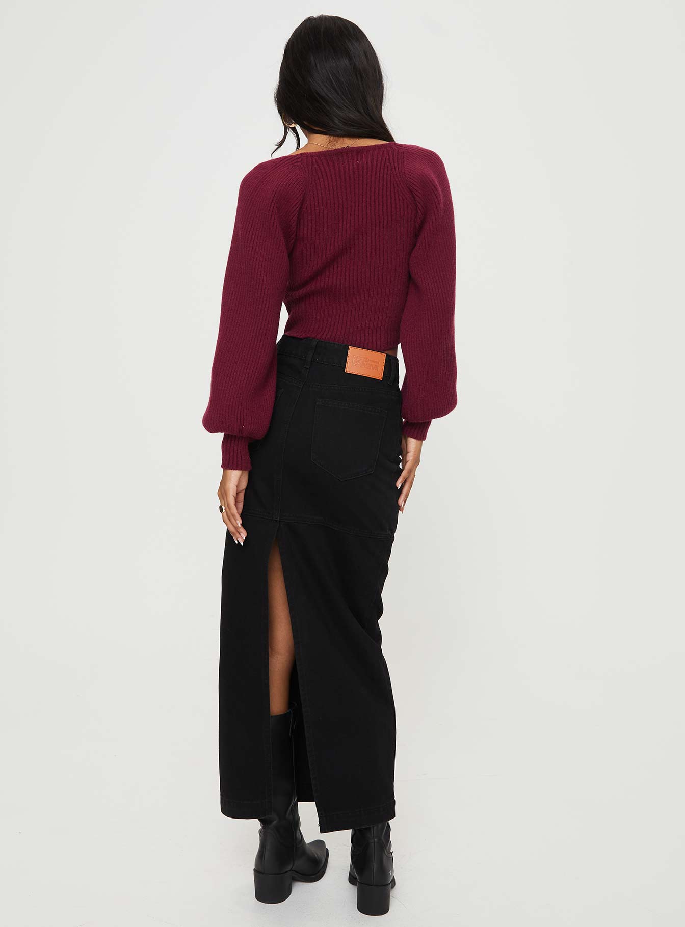 product Markanna Denim Midi Skirt Black Princess Polly  Maxi 