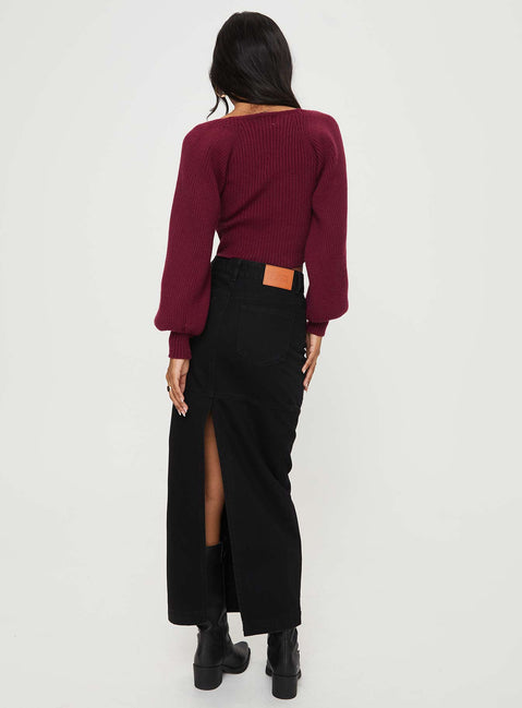 product Markanna Denim Midi Skirt Black Princess Polly  Maxi 