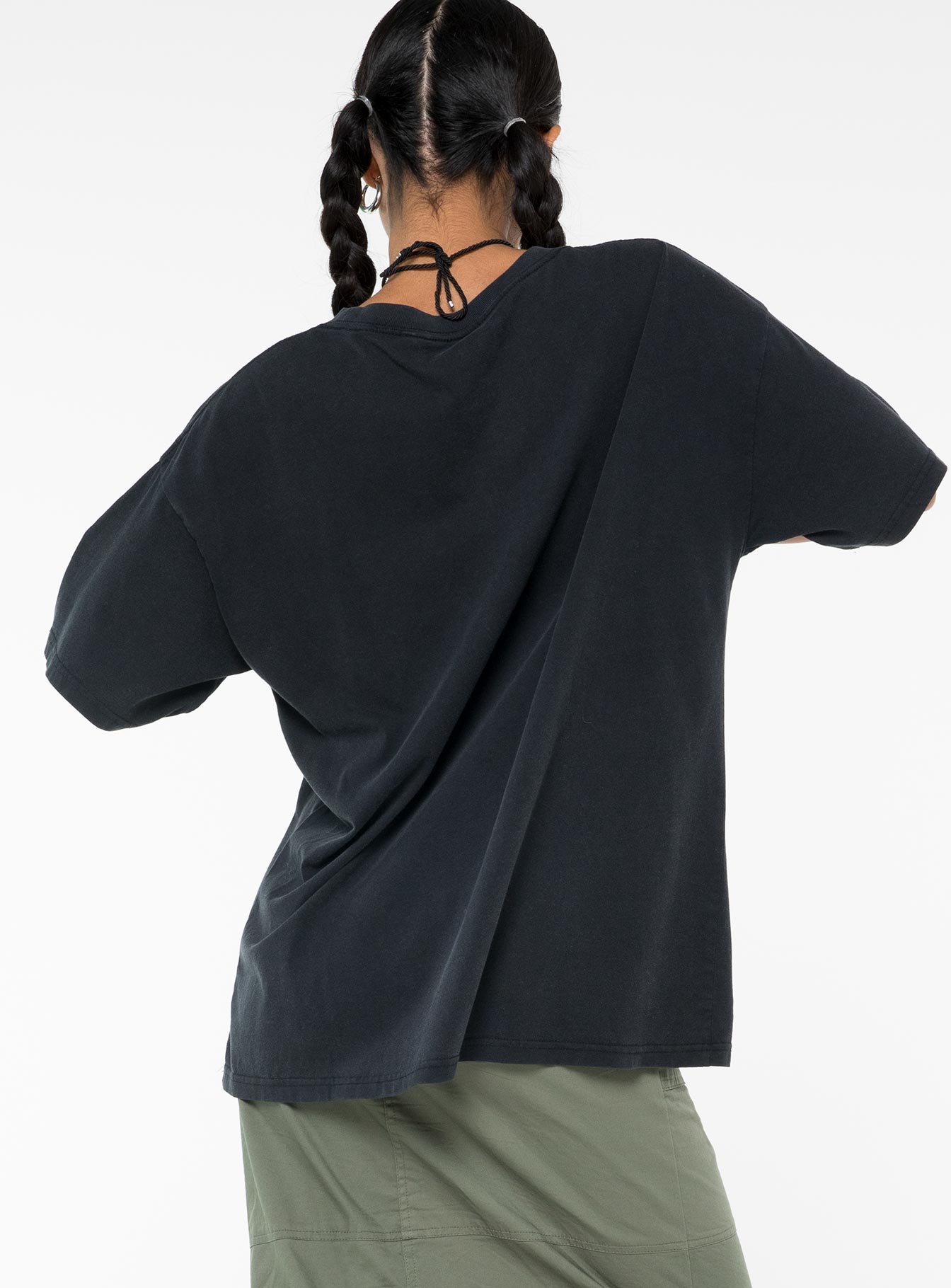 product Princess Polly Half Sleeves Asymmetric Neckline  Beastie Boys World Tour Oversized Tee Black