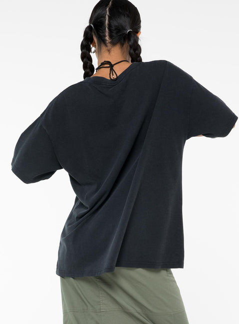 product Princess Polly Half Sleeves Asymmetric Neckline  Beastie Boys World Tour Oversized Tee Black