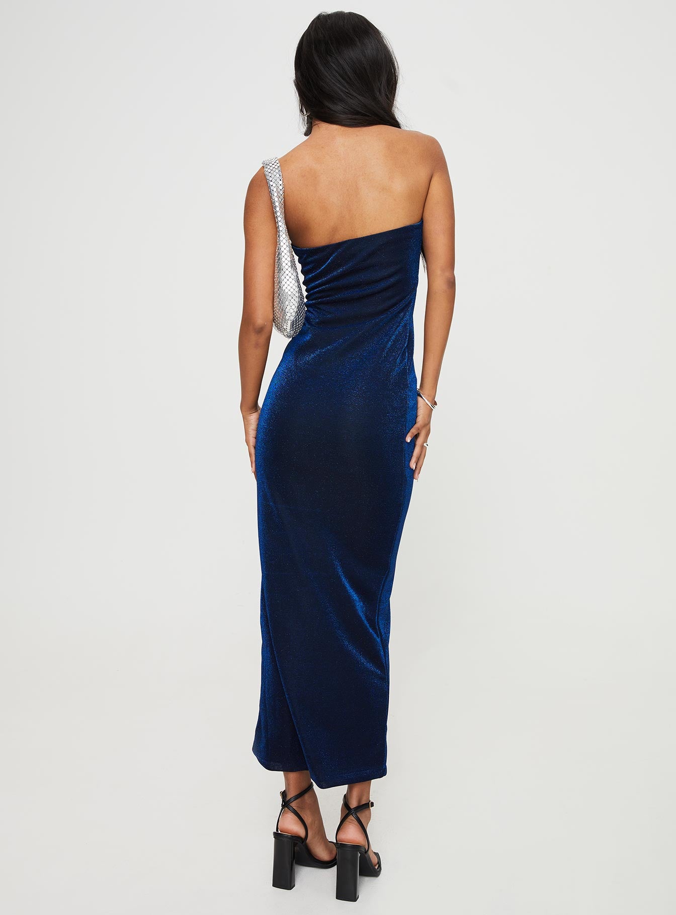 product Princess Polly Asymmetric Neckline  Samper Strapless Maxi Dress Navy