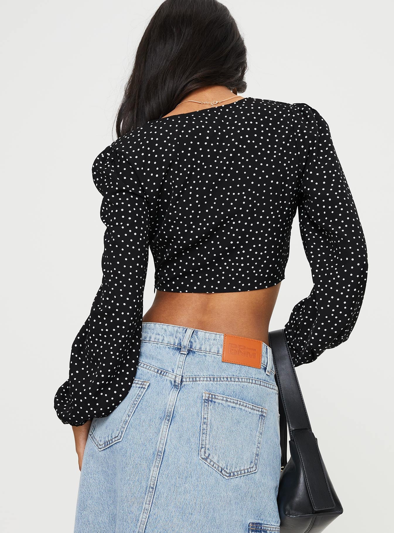 product Princess Polly Half Sleeves Square Neck  Aldon Long Sleeve Top Black