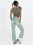 Princess Polly Mid Rise  Clear The Air Jeans Light Wash Denim