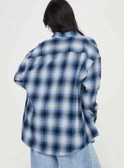 product Princess Polly Full Sleeves Square Neck  Waver Shirt Blue / Black Check