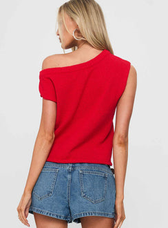 Ashfield Off Shoulder Top Red
