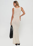 Knit maxi dress Fixed shoulder straps, scooped neckline Good stretch, unlined 
