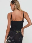 Camisole top Adjustable straps, lace material, straight neckline, lace trim hem Good stretch, fully lined 