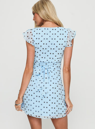 lace blue dress with sleeves Ever-Pretty Pleated V-Neck Short Sleeve Ruffled Lace Midi Dress main image 1