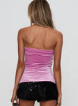 Strutter Strapless Top Velvet Pink