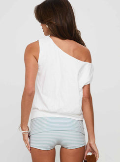 Emmi Off Shoulder Baggy Top White
