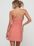 Double Date Mini Dress Red Gingham