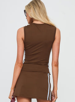 Momentum Contrast Graphic Tank Brown / Blue