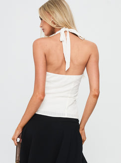 Life Goes By Sleeveless Top White