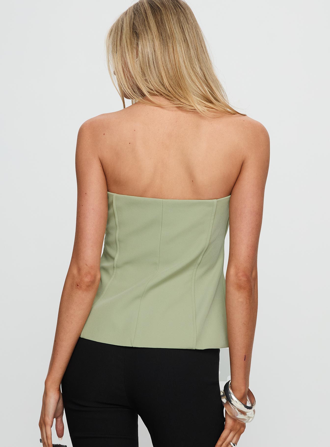 Lavish Living Strapless Top Green