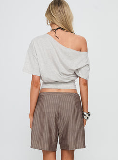 Sarun Short Pinstripe Brown