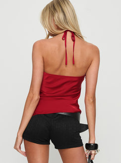 Rhody Bead Detail Arrowneck Top Wine