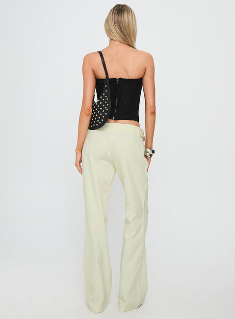 back view of model wearing Princess Polly Alyanna Hardware Pants Cream 