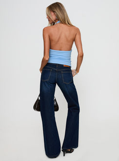 Rearview Low Rise Bootleg Jeans Dark Blue