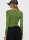 Delgado Long Sleeve Bodysuit Olive