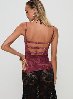 back view of model wearing Princess Polly Solora Top Pink Sleeveless Sweetheart 