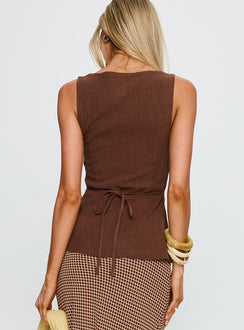 Spirito Vest Top Brown
